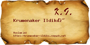 Krumenaker Ildikó névjegykártya